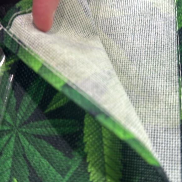 Marijuana Leaf Green Table Runner, Weed leaf mantel scarf  420 Party Decor 13x72 - Picture 4 of 5